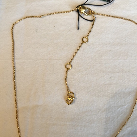 Kate Spade Gold Tone Hit The Town Mini Lip Pendant Necklace Red CZ Accents NWT - Picture 8 of 14